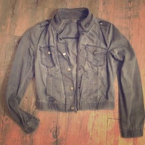 Distressed gray jean jacket by Rubbish